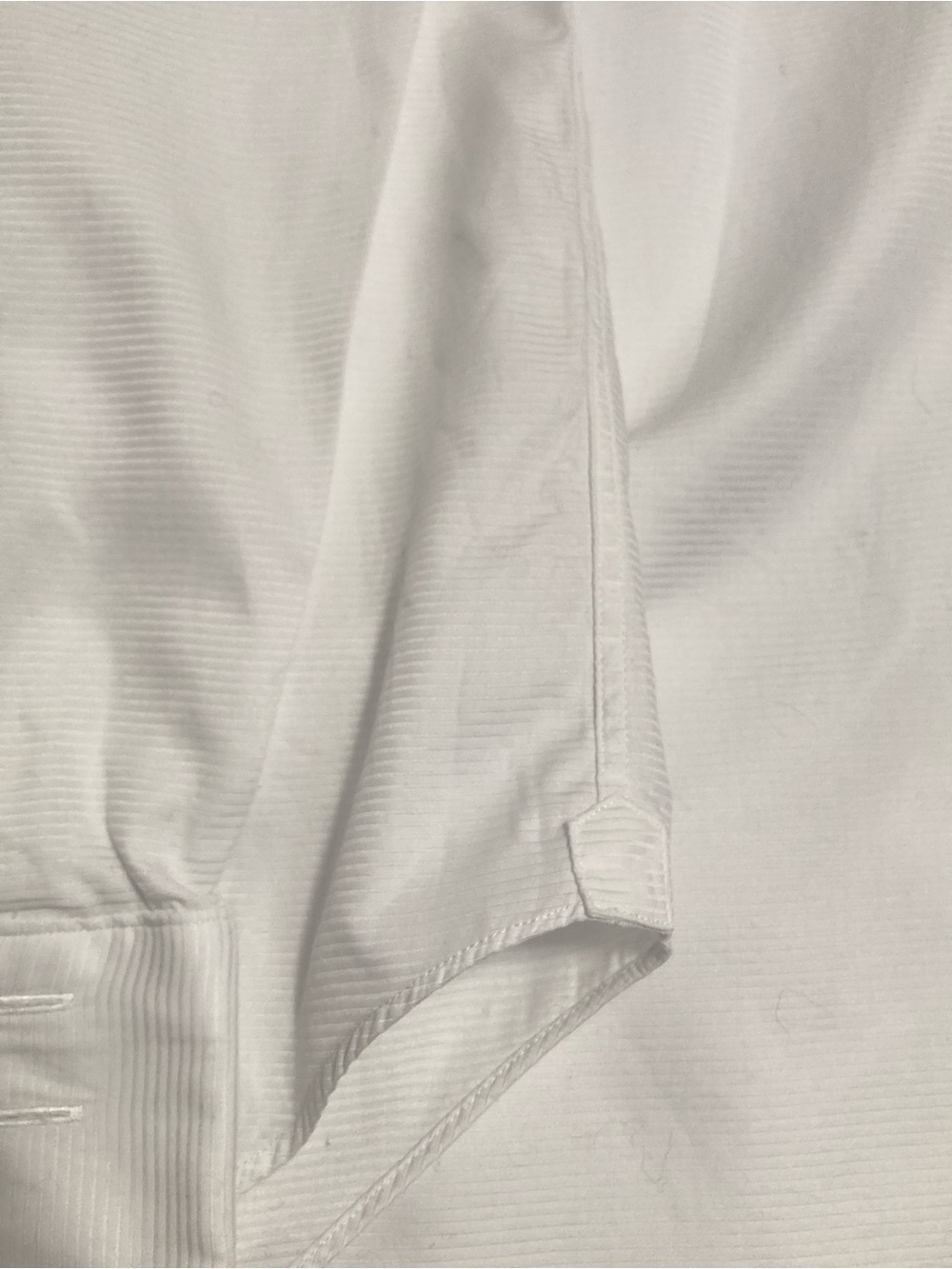 David Donahue Mens White Cotton Dress Shirt French Cuff  Horizontal Rib 17 34/35 - Picture 15 of 16